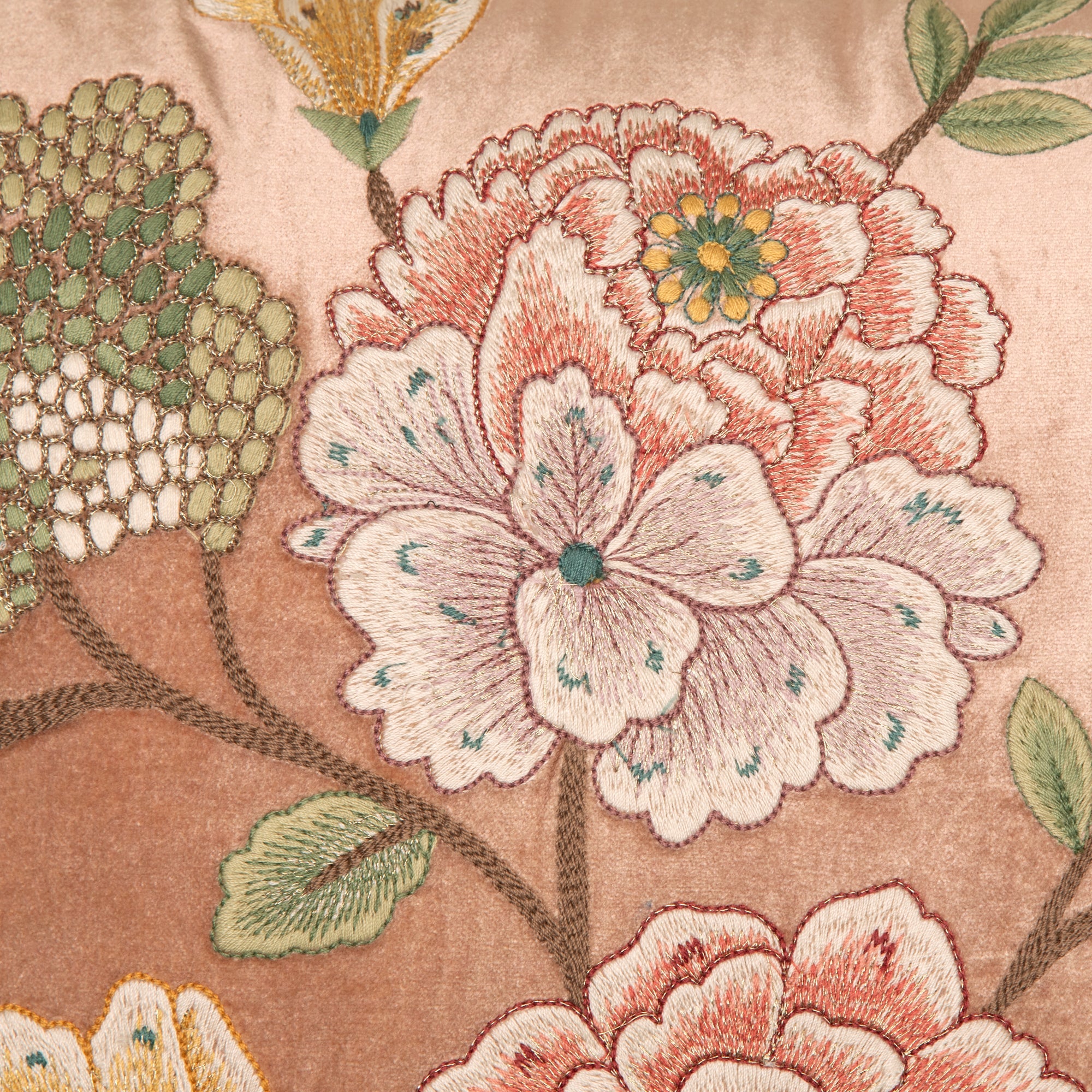 Dalia Peach Emb. Cushion Cover