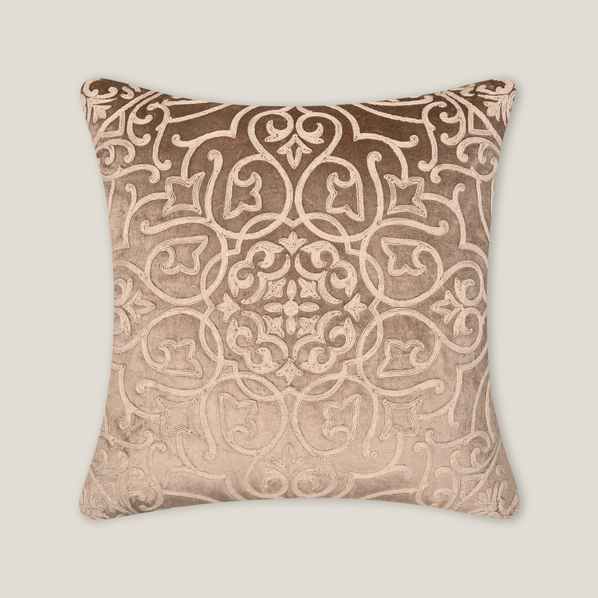 Flora Beige Emb. Cushion Cover