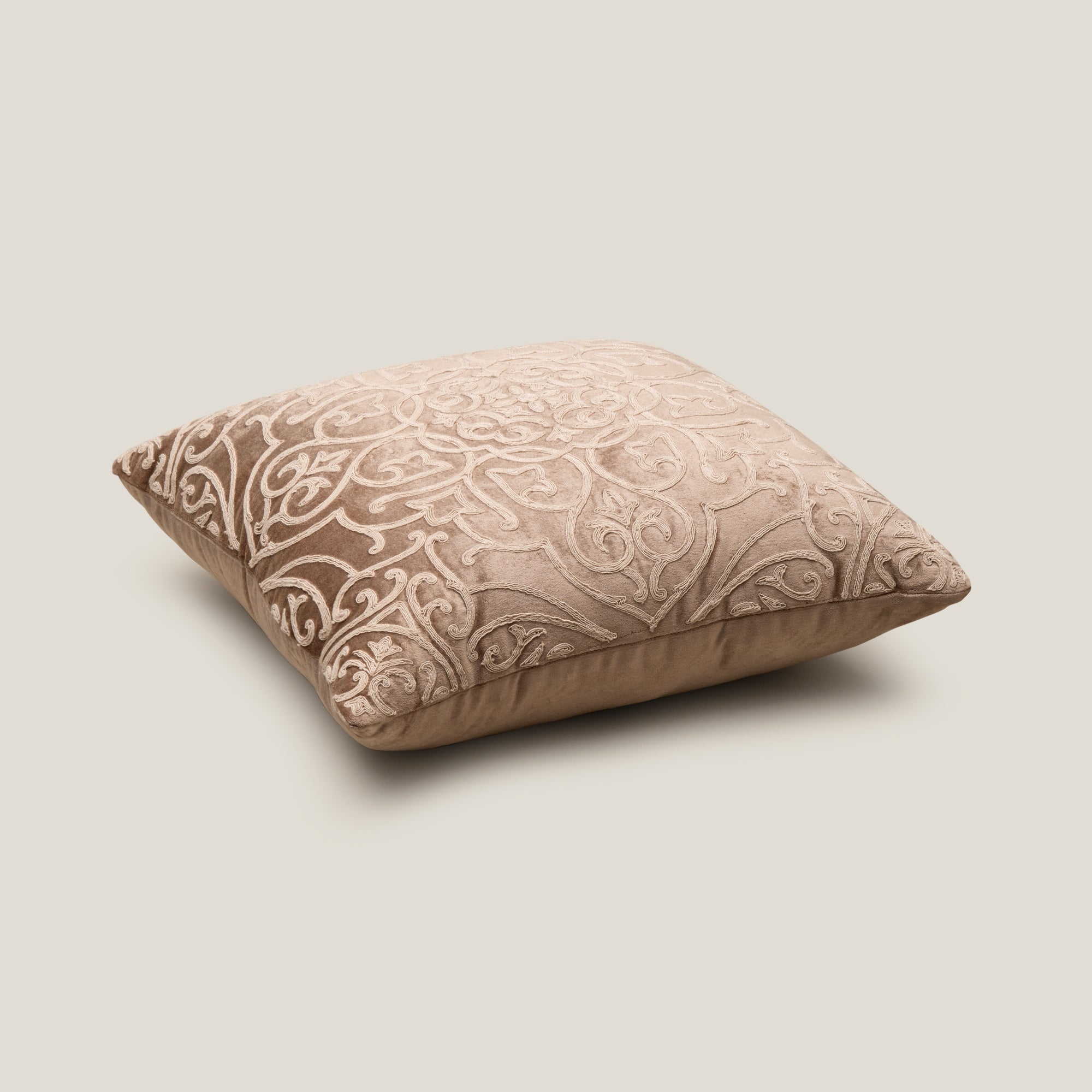 Flora Beige Emb. Cushion Cover