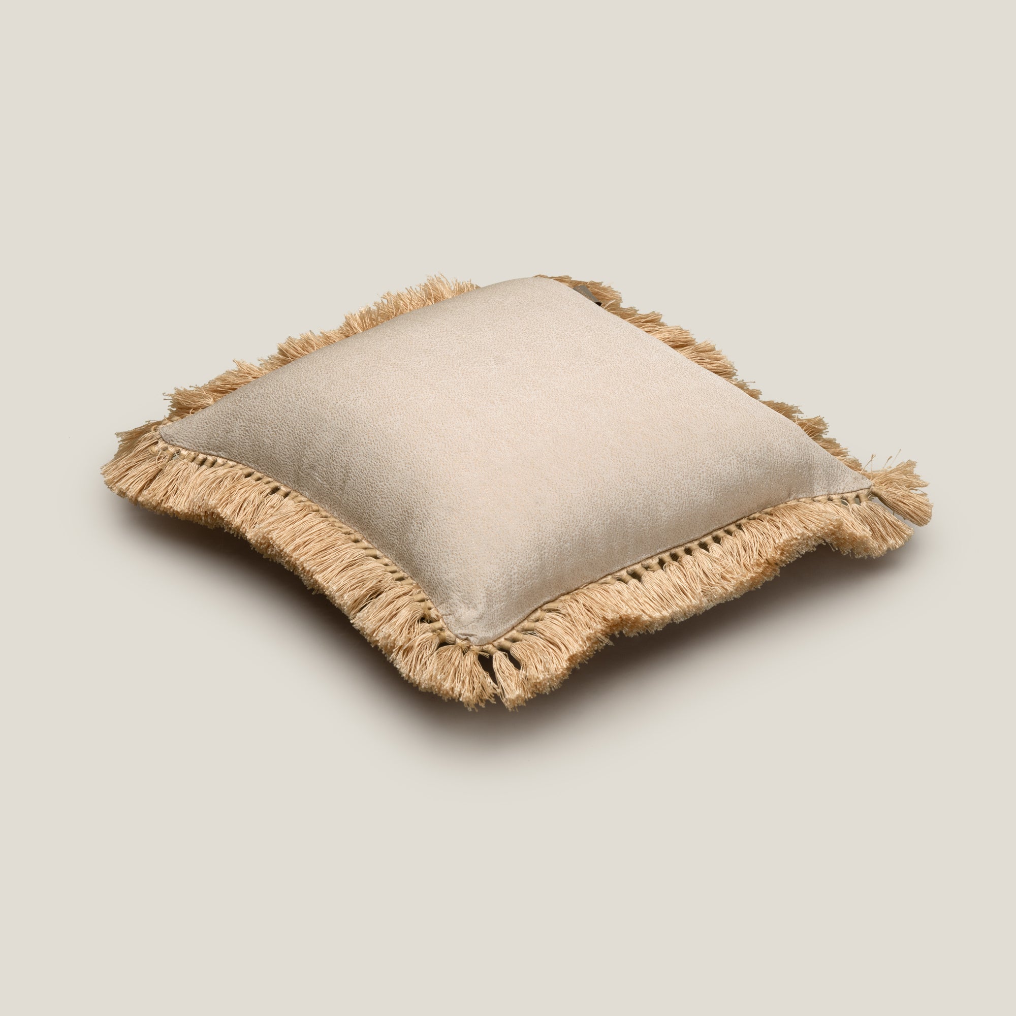 Heather Beige & Off White Emb. Reversible Cushion Cover