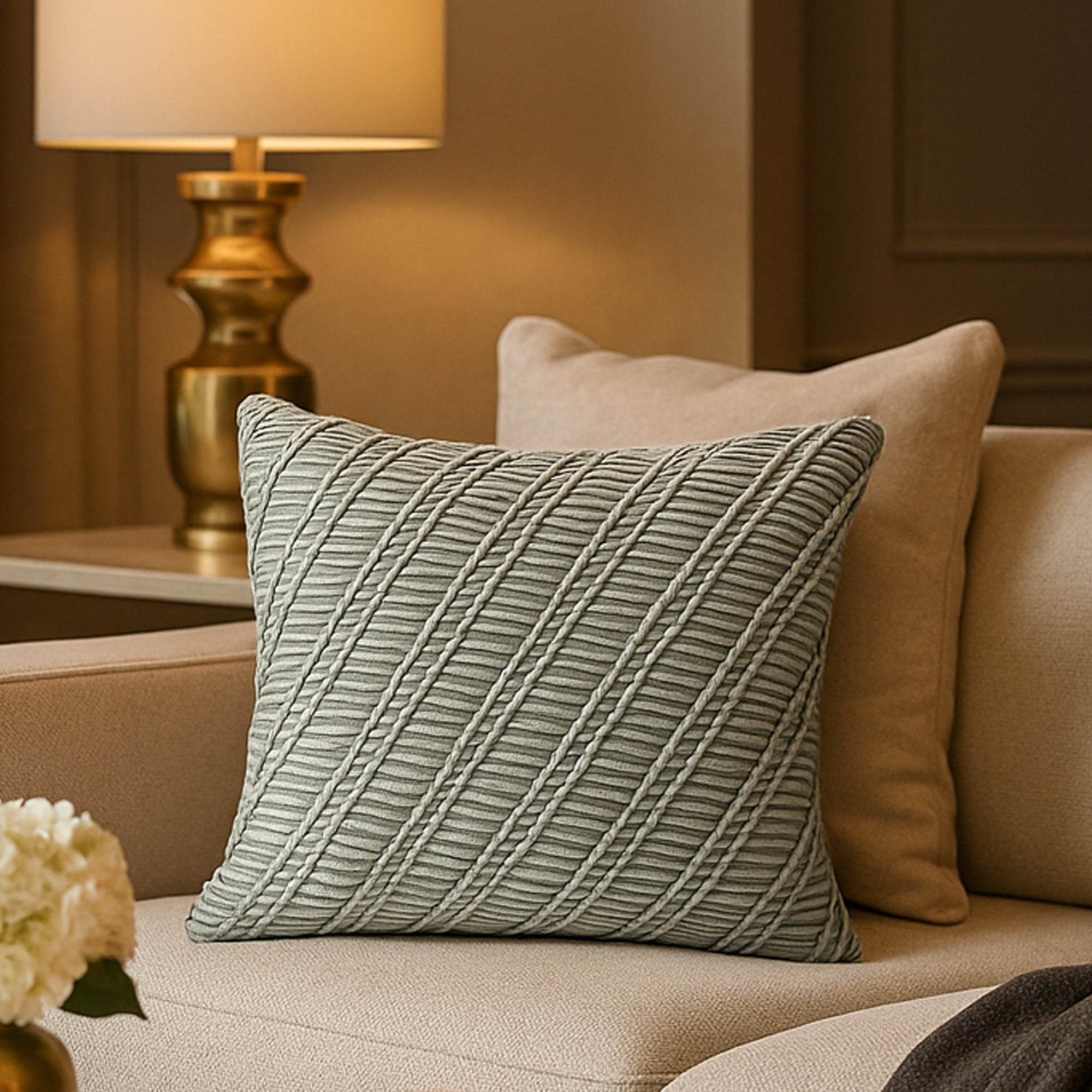 Alora Light Blue Pleated Cushion Cover