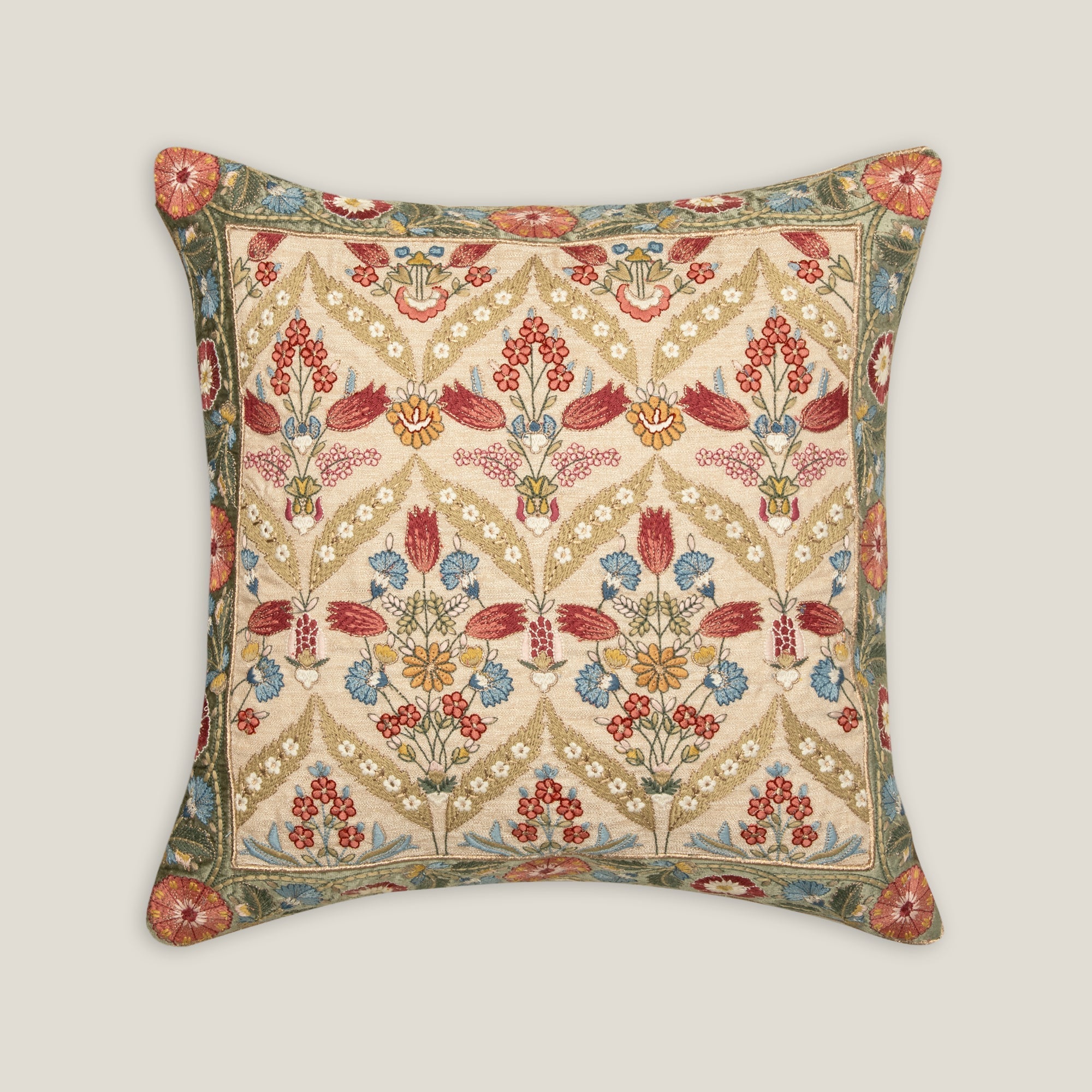 Fergana Beige Emb. Cushion Cover