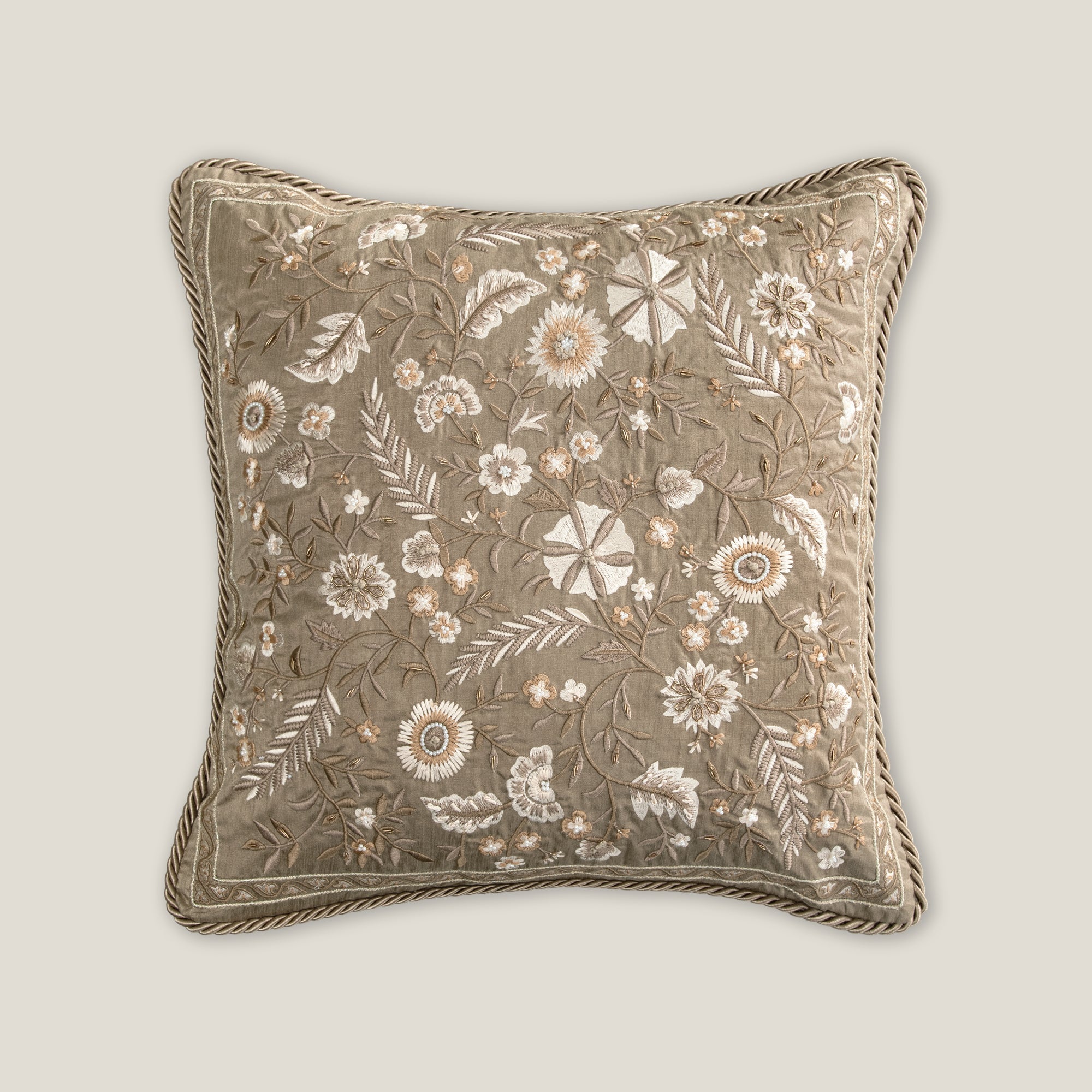 Carew Beige Emb. Cushion Cover