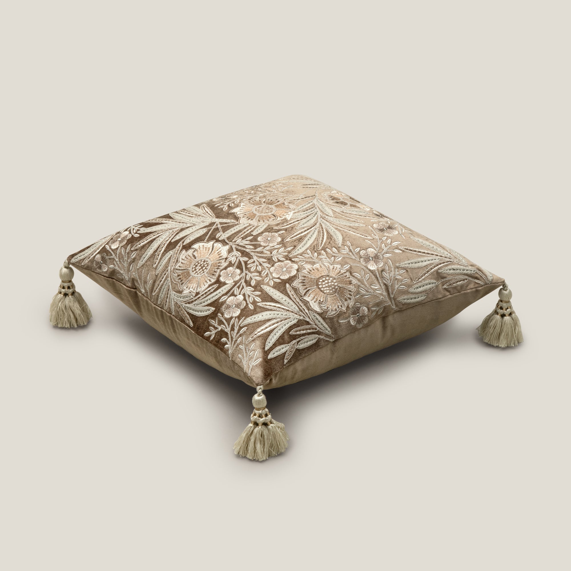 Tricia Beige Emb. Cushion Cover