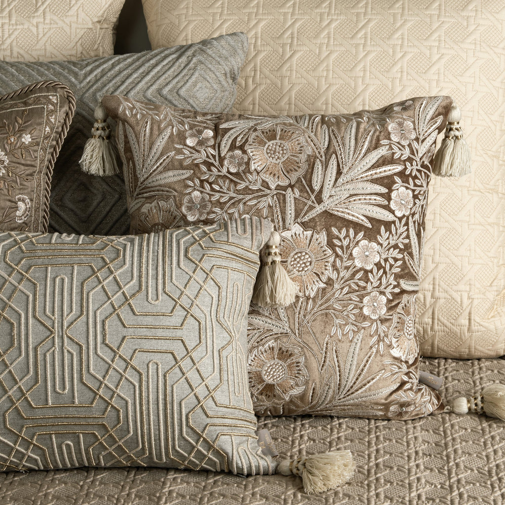 Tricia Beige Emb. Cushion Cover